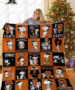 Buy San Francisco Giants Snoopy Dog Quilt Blanket & Quilt Bedding Set Great Customized Blanket Gifts For Birthday Christmas Thanksgiving