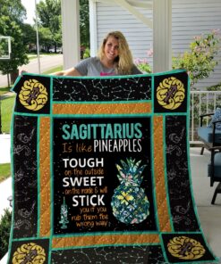 Buy Sagittarius Is Like Pineapple Tough On The Outside Sweet On The Inside Quilt Blanket & Quilt Bedding Set Great Customized Blanket Gifts For Birthday Christmas Thanksgiving