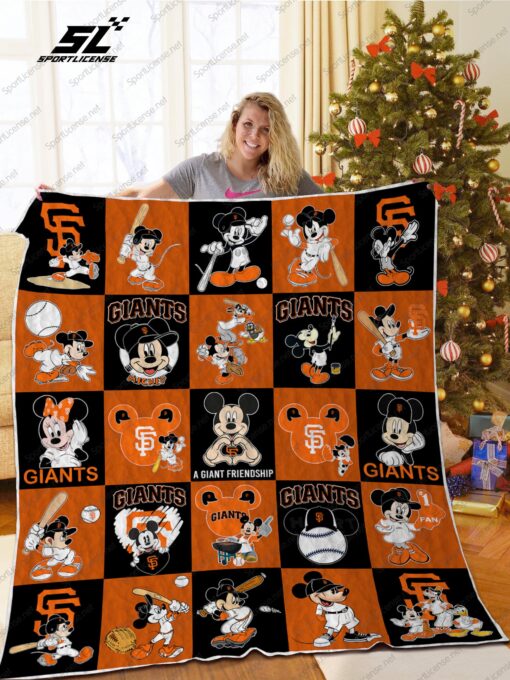 Buy San Francisco Giants Mickey Mouse Quilt Blanket & Quilt Bedding Set Great Customized Blanket Gifts For Birthday Christmas Thanksgiving