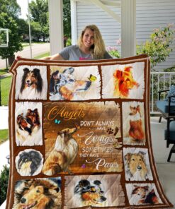 Buy Rough Collie Angels Don'T Always Have Wings Sometimes They Have Paws Quilt Blanket & Quilt Bedding Set Great Customized Blanket Gifts For Birthday Christmas Thanksgiving