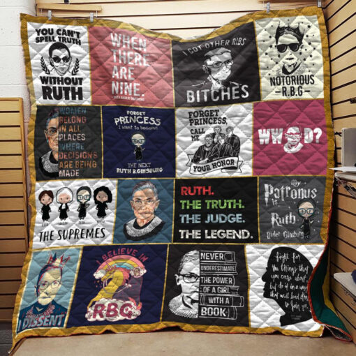 Buy Ruth Bader Ginsburgh Collage Quilt Blanket & Quilt Bedding Set Great Customized Blanket Gifts For Birthday Christmas Thanksgiving