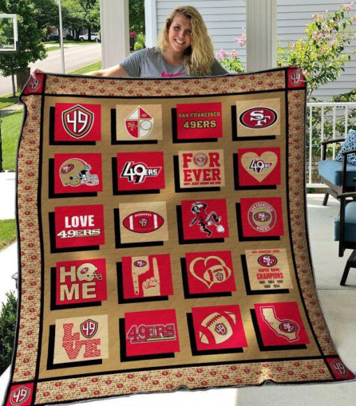 Buy San Francisco 49Ers Forever Quilt Blanket & Quilt Bedding Set Great Customized Blanket Gifts For Birthday Christmas Thanksgiving - Meteew