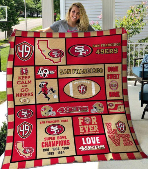 Buy San Francisco 49Ers Keep Calm And Go Niners Quilt Blanket & Quilt Bedding Set Great Customized Blanket Gifts For Birthday Christmas Thanksgiving