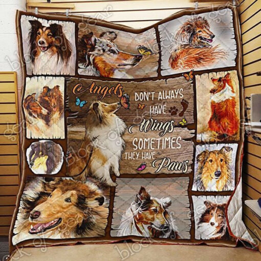 Buy Shetland Dog Angels Don'T Always Have Wings Quilt Blanket & Quilt Bedding Set Great Customized Gifts For Birthday Christmas Thanksgiving Perfect Gifts For Dog Lover