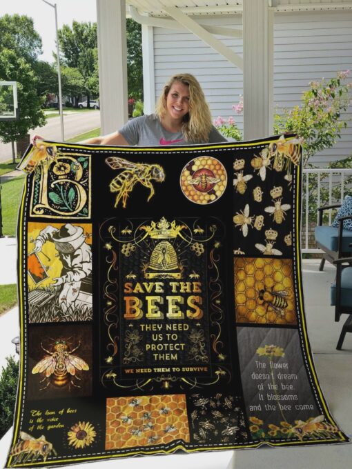 Buy Save The Bees They Need Us To Protect Them Quilt Blanket & Quilt Bedding Set Great Customized Blanket Gifts For Birthday Christmas Thanksgiving