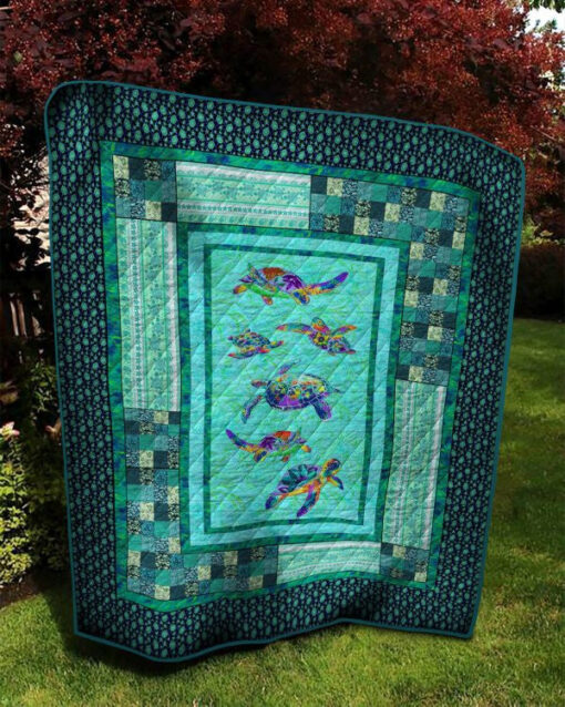 Buy Sea Turtle Swimming Quilt Blanket & Quilt Bedding Set Great Customized Blanket Gifts For Birthday Christmas Thanksgiving