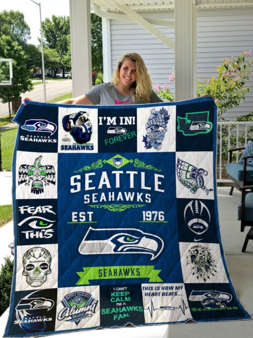 Buy Seattle Seahawks Quilt Blanket & Quilt Bedding Set 17