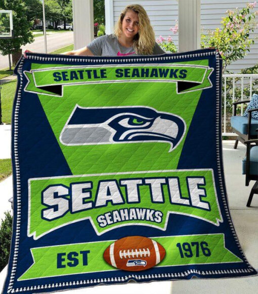 Buy Seattle Seahawks Quilt Blanket & Quilt Bedding Set 04