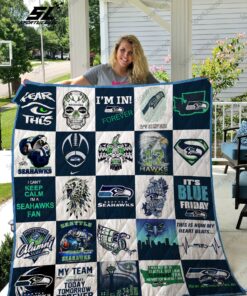 Buy Seattle Seahawks Quilt Blanket & Quilt Bedding Set 02