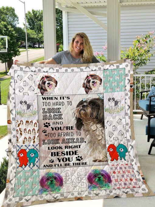 Buy Shih Tzu Look Right Beside You And I'Ll Be There Quilt Blanket & Quilt Bedding Set Great Customized Blanket Gifts For Birthday Christmas Thanksgiving