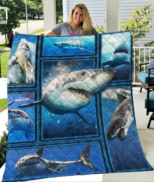 Buy Shark In The Ocean 3D Quilt Blanket & Quilt Bedding Set Great Customized Blanket Gifts For Birthday Christmas Thanksgiving