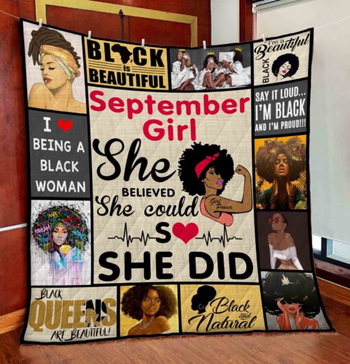 Buy September Girl She Believed She Could So She Did Quilt Blanket & Quilt Bedding Set Great Customized Blanket Gifts For Birthday Christmas Thanksgiving