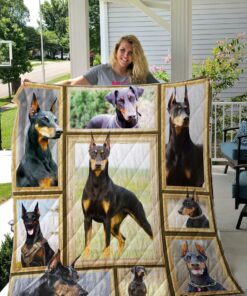 Buy Shape Of Doberman Quilt Blanket & Quilt Bedding Set Great Customized Blanket Gifts For Birthday Christmas Thanksgiving