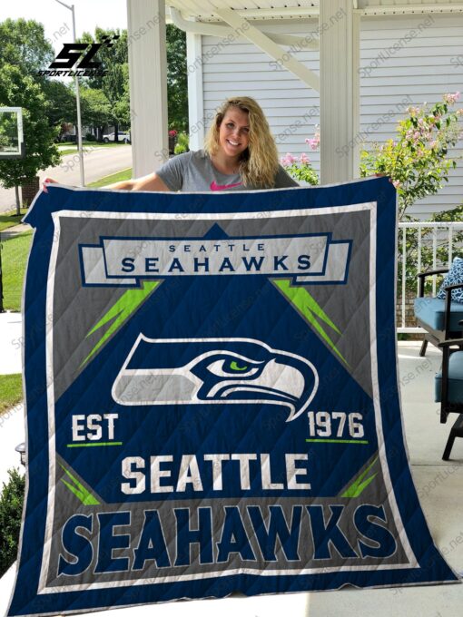 Buy Seattle Seahawks Quilt Blanket & Quilt Bedding Set 03 - Meteew