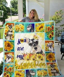 Buy Schnauzer Sunflower You Are My Sunshine Quilt Blanket & Quilt Bedding Set Great Customized Blanket Gifts For Birthday Christmas Thanksgiving