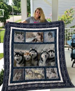 Buy Siberian Husky Friends Quilt Blanket & Quilt Bedding Set Great Customized Blanket Gifts For Birthday Christmas Thanksgiving