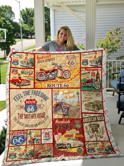 Buy Service Route 66 Feel The Freedom Quilt Blanket & Quilt Bedding Set Great Customized Blanket Gifts For Birthday Christmas Thanksgiving