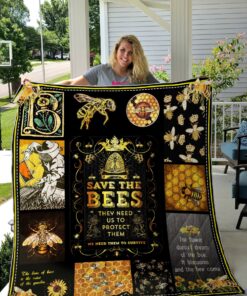 Buy Save The Bee Beekeeper With Black Pattern Quilt Blanket & Quilt Bedding Set Great Customized Blanket Gifts For Birthday Christmas Thanksgiving