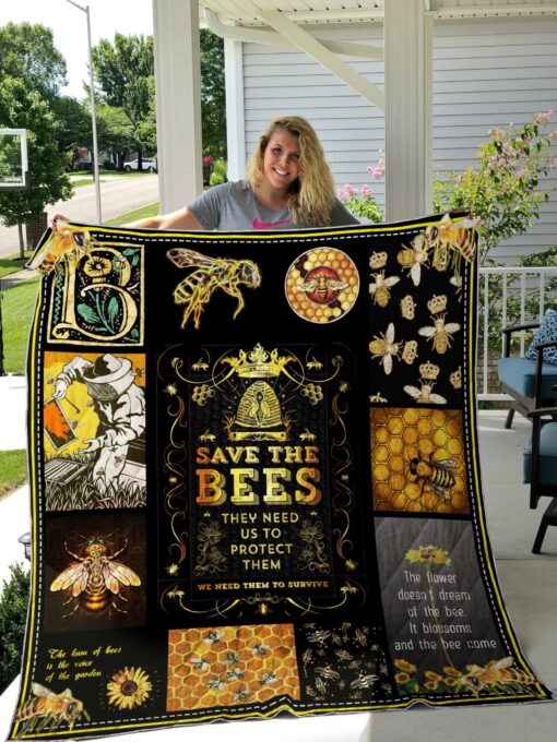 Buy Save The Bee Beekeeper With Black Pattern Quilt Blanket & Quilt Bedding Set Great Customized Blanket Gifts For Birthday Christmas Thanksgiving