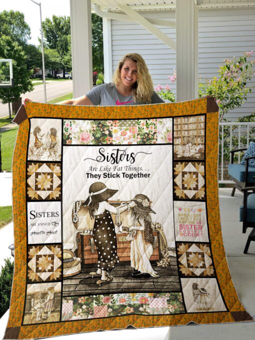 Buy Sisters Are Joined Heart To Heart Quilt Blanket & Quilt Bedding Set Great Customized Gifts For Birthday Christmas Thanksgiving Perfect Gifts For Sister