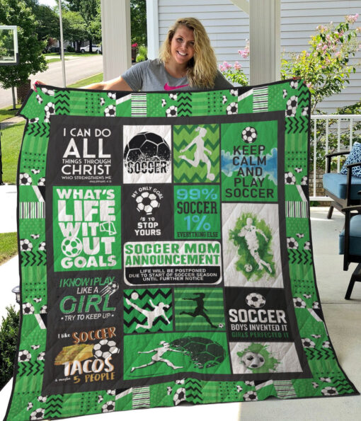 Buy Soccer Mom Annoucement Quilt Blanket & Quilt Bedding Set Great Customized Gifts For Birthday Christmas Thanksgiving Mother'S Day Perfect Gifts For Soccer Lover