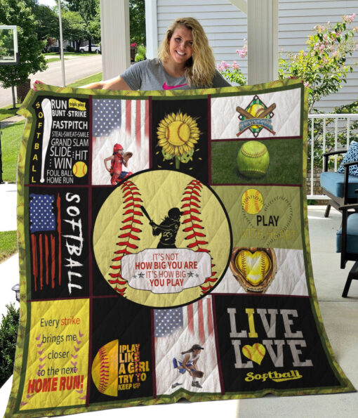 Buy Softball It'S How Big You Play Quilt Blanket & Quilt Bedding Set Great Customized Gifts For Birthday Christmas Thanksgiving Perfect Gifts For Softball Lover