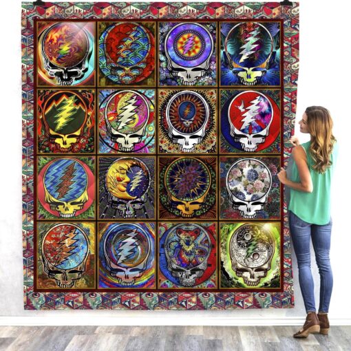 Buy Skull Grateful Dead Steal Your Face All Season Plus Size Quilt Blanket & Quilt Bedding Set