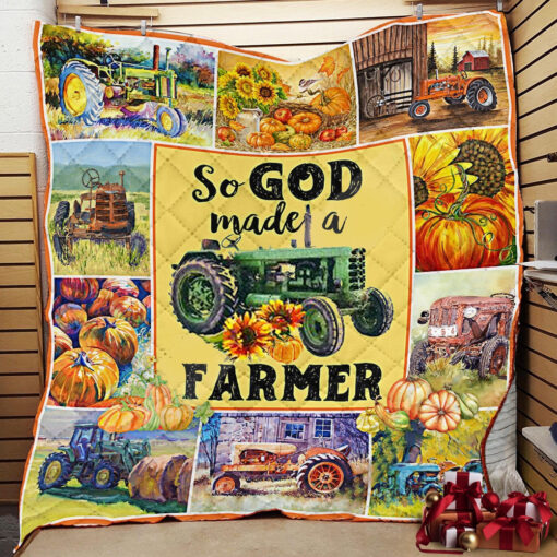 Buy So God Made A Farmer Quilt Blanket & Quilt Bedding Set Great Customized Blanket Gifts For Birthday Christmas Thanksgiving