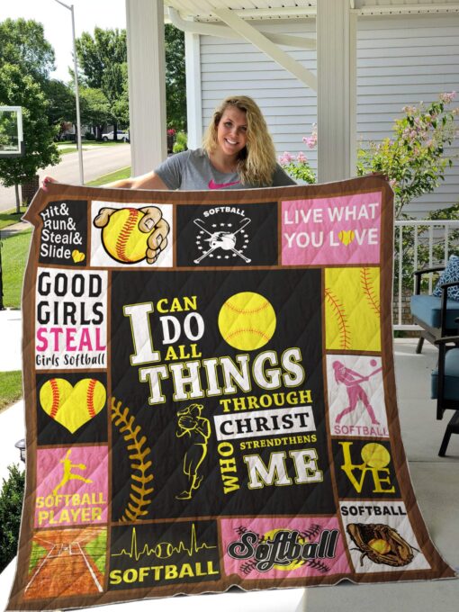 Buy Softball Live What You Love Quilt Blanket & Quilt Bedding Set Great Customized Gifts For Birthday Christmas Thanksgiving Perfect Gifts For Softball Lover