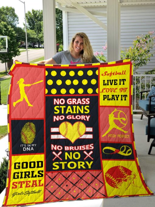 Buy Softball Good Girls Steal Girl Softball Quilt Blanket & Quilt Bedding Set Great Customized Gifts For Birthday Christmas Thanksgiving Perfect Gifts For Softball Lover