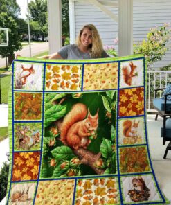 Buy Squirrel On The Tree Quilt Blanket & Quilt Bedding Set Great Customized Blanket Gifts For Birthday Christmas Thanksgiving