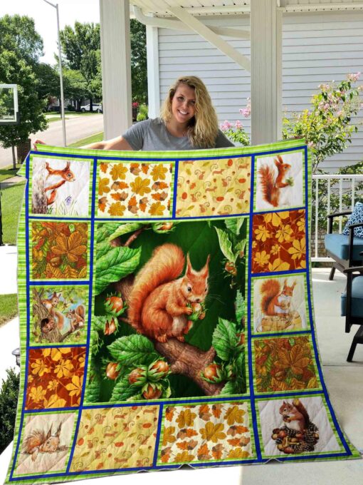 Buy Squirrel On The Tree Quilt Blanket & Quilt Bedding Set Great Customized Blanket Gifts For Birthday Christmas Thanksgiving