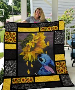 Buy Stitch Sunflower Quilt Blanket & Quilt Bedding Set Great Customized Gifts For Birthday Christmas Thanksgiving Perfect Gifts For Sunflower Lover