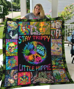 Buy Stay Trippy Little Hippie Quilt Blanket & Quilt Bedding Set Great Customized Gifts For Birthday Christmas Thanksgiving Perfect Gifts For Hippie