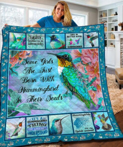 Buy Some Girls Are Just Born With Hummingbird In Their Souls Quilt Blanket & Quilt Bedding Set Great Customized Blanket Gifts For Birthday Christmas Thanksgiving