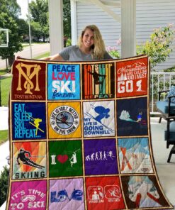 Buy Skiing The Mountains Are Calling And I Must Go Quilt Blanket & Quilt Bedding Set Great Customized Blanket Gifts For Birthday Christmas Thanksgiving