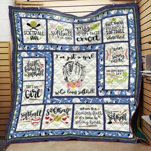 Buy Softball Girl Faith Family Softball Quilt Blanket & Quilt Bedding Set Great Customized Gifts For Birthday Christmas Thanksgiving Perfect Gifts For Softball Lover