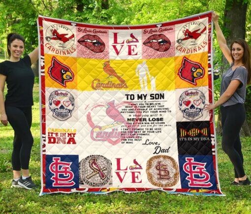 Buy St Louis Cardinals Family  To My Son Quilt Blanket & Quilt Bedding Set