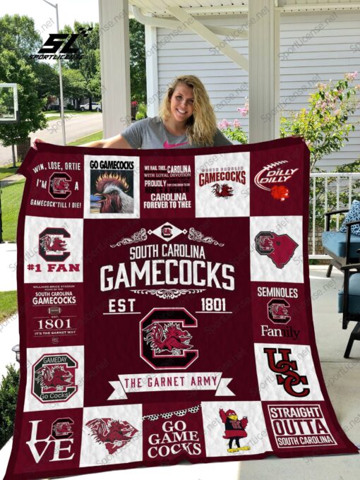 Buy Straight Outta South Carolina Gamecocks Quilt Blanket & Quilt Bedding Set Great Customized Blanket Gifts For Birthday Christmas Thanksgiving