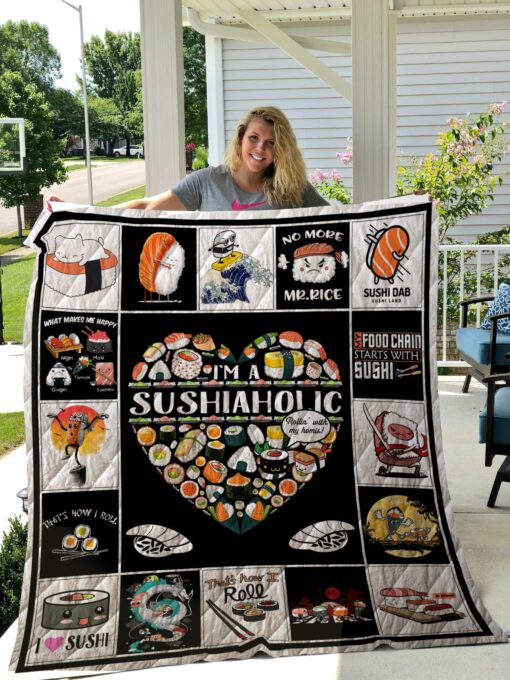 Buy Sushi Funny I'M A Sushiaholic Quilt Blanket & Quilt Bedding Set Great Customized Blanket Gifts For Birthday Christmas Thanksgiving