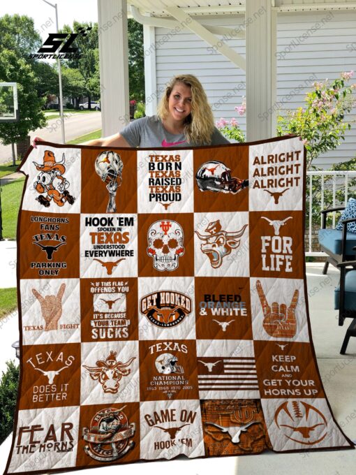 Buy Texas Longhorns Quilt Blanket & Quilt Bedding Set 02