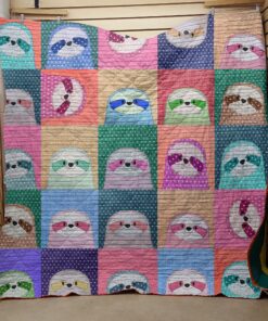 Buy The Colorful Sloth Quilt Blanket & Quilt Bedding Set Great Customized Blanket Gifts For Birthday Christmas Thanksgiving