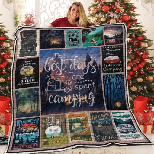 Buy The Best Days Are Spent Camping Quilt Blanket & Quilt Bedding Set Great Customized Blanket Gifts For Birthday Christmas Thanksgiving