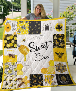 Buy Sweet Honey Bee Quilt Blanket & Quilt Bedding Set Great Customized Blanket Gifts For Birthday Christmas Thanksgiving