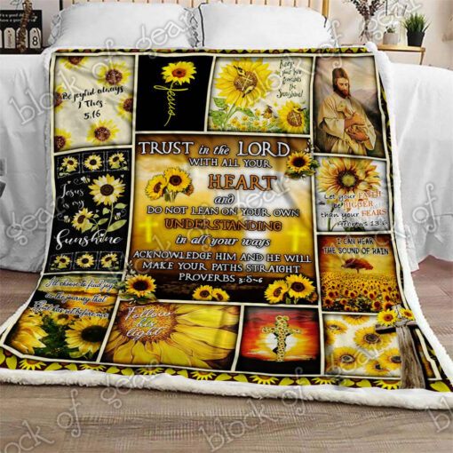 Buy Sunflower Jesus Christ Let Your Faith Be Bigger Than Your Fear Quilt Blanket & Quilt Bedding Set Great Customized Gifts For Birthday Christmas Thanksgiving Perfect Gifts For Jesus Christ Lover