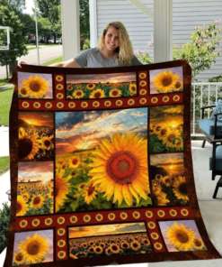 Buy Sunset Sunflowers Quilt Blanket & Quilt Bedding Set