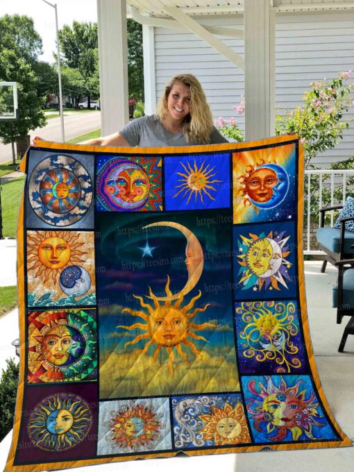 Buy Sun And Moon Pattern Quilt Blanket & Quilt Bedding Set Great Customized Gifts For Birthday Christmas Thanksgiving Perfect Gifts For Sun And Moon Lover