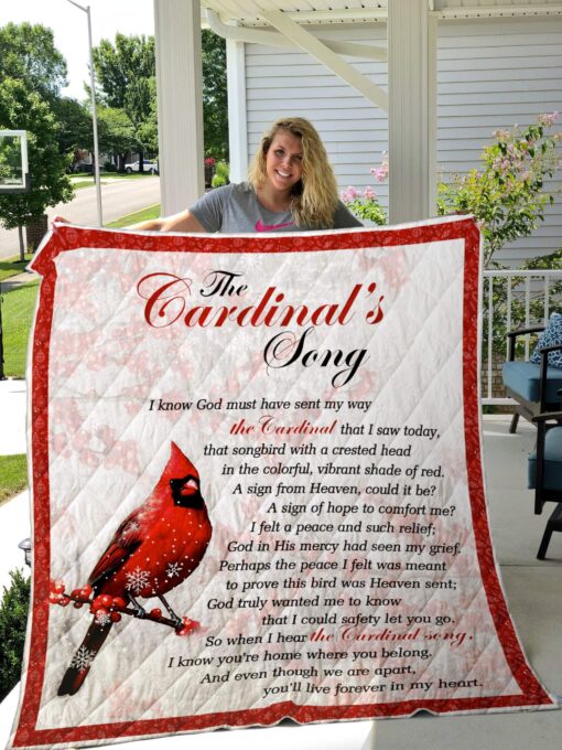 Buy The Cardinal'S Song Quilt Blanket & Quilt Bedding Set Great Customized Blanket Gifts For Birthday Christmas Thanksgiving