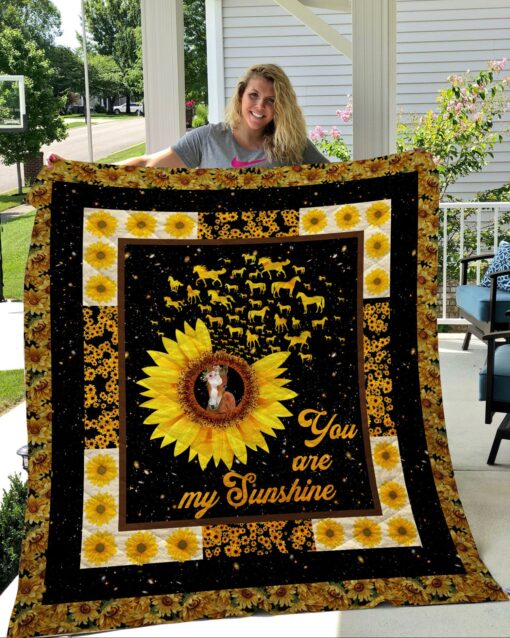 Buy Sunflower Horse You Are My Sunshine Quilt Blanket & Quilt Bedding Set Great Customized Blanket Gifts For Birthday Christmas Thanksgiving