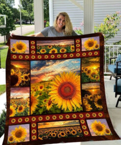 Buy Sunflower Field Quilt Blanket & Quilt Bedding Set Great Customized Gifts For Birthday Christmas Thanksgiving Perfect Gifts For Sunflower Lover